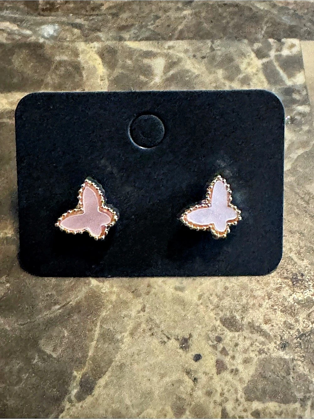 Pink Butterfly Stud Earrings